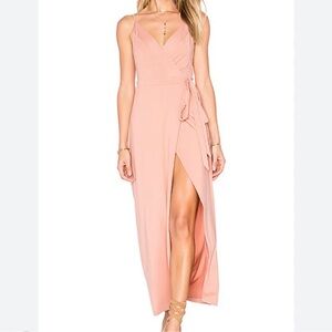 Elegant Pink Wrap Dress